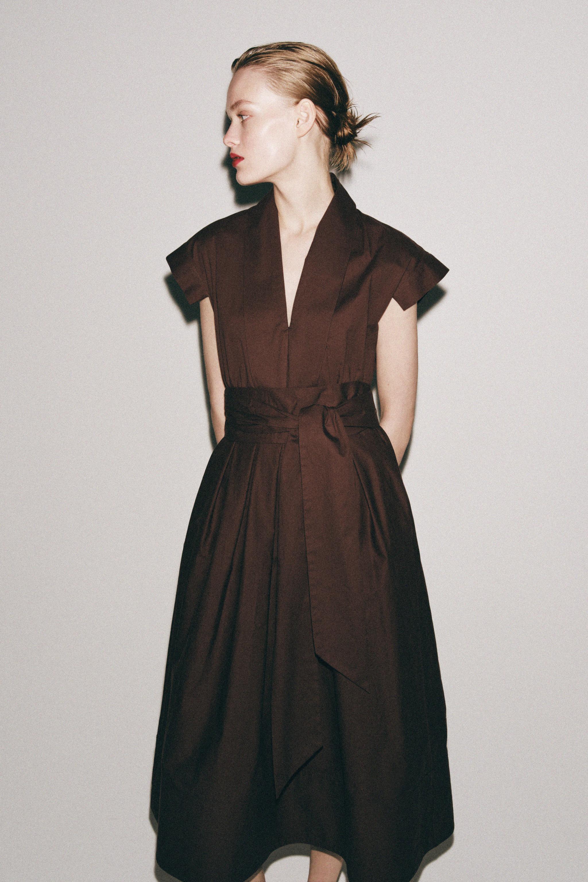 ZW COLLECTION PLEATED POPLIN DRESS